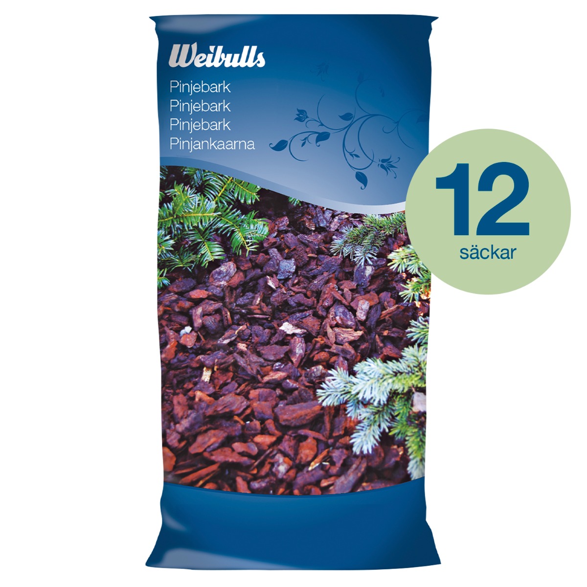 Weibulls Pinjebark 40l 12st säckar