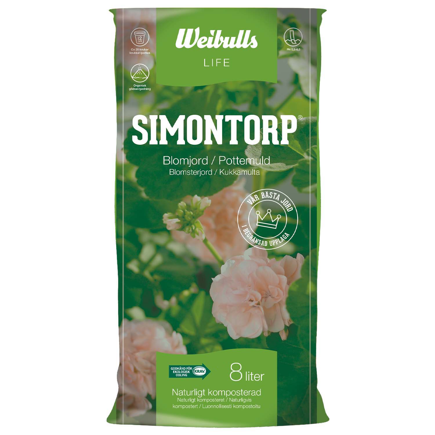 Weibulls Simontorp blomjord 8l KRAV