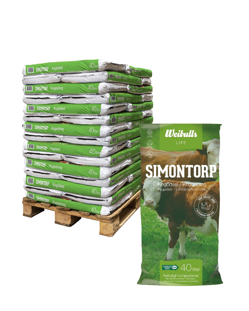 Simontorp kogödsel 40l KRAV Helpall 39 säckar inkl frakt