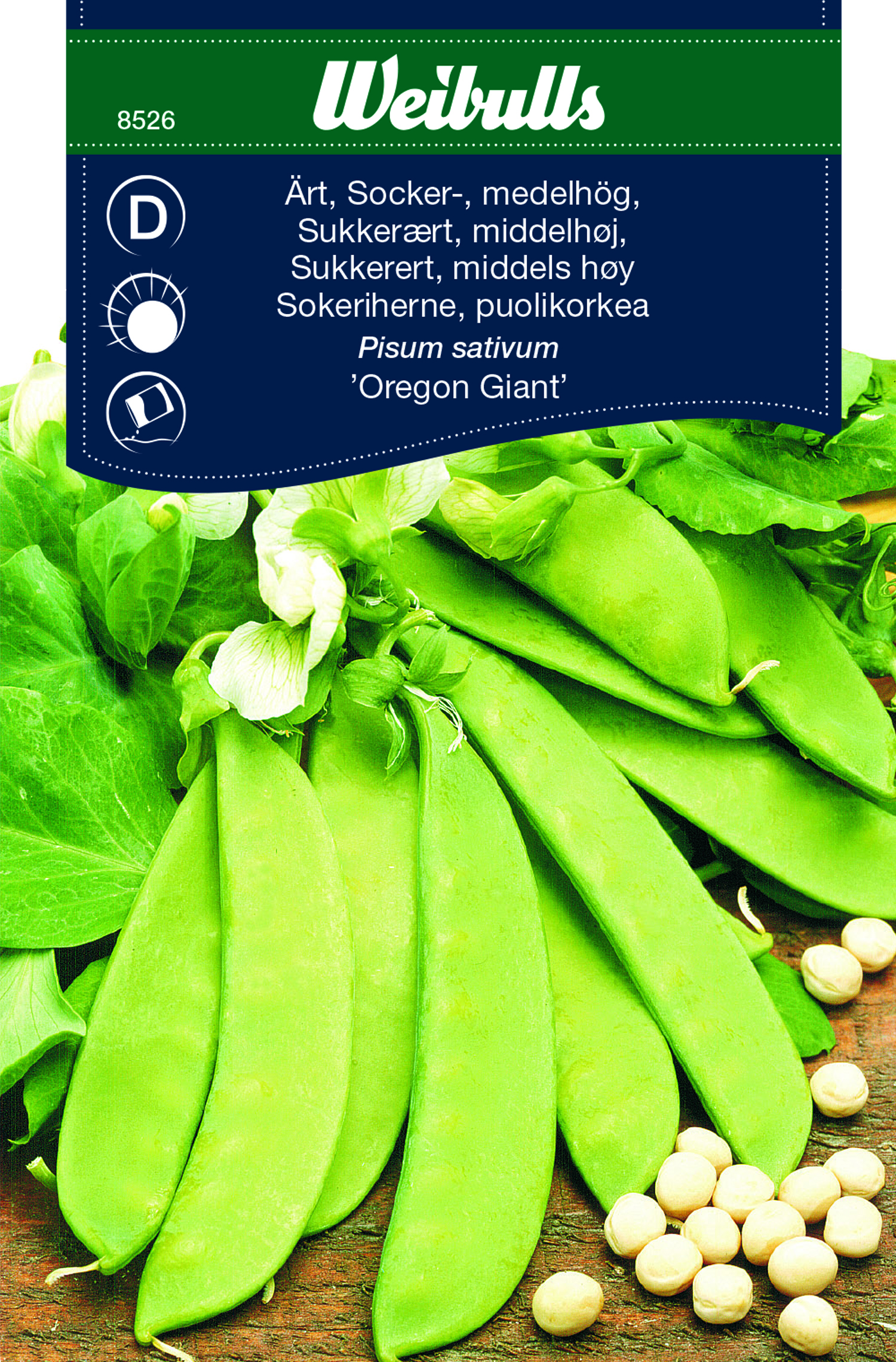 Weibulls Ärt, socker- 'Oregon Giant'