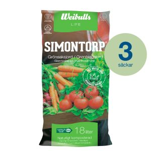 Weibulls Simontorp Grönsaksjord KRAV 18l 3-pack