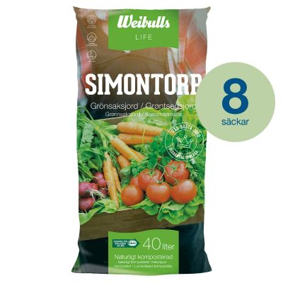Simontorp Grönsaksjord KRAV 40l 8st säckar