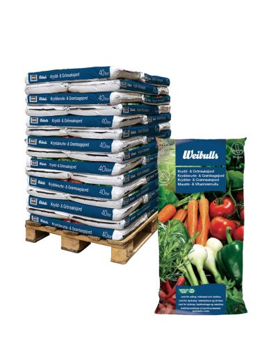 Weibulls Krydd & Grönsaksjord 40l KRAV Helpall 45 säckar