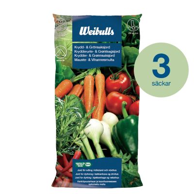 Weibulls Krydd & Grönsaksjord KRAV 18l 3-pack