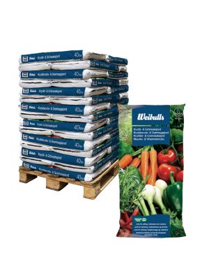 Weibulls Krydd & Grönsaksjord 40l KRAV Helpall 45 säckar