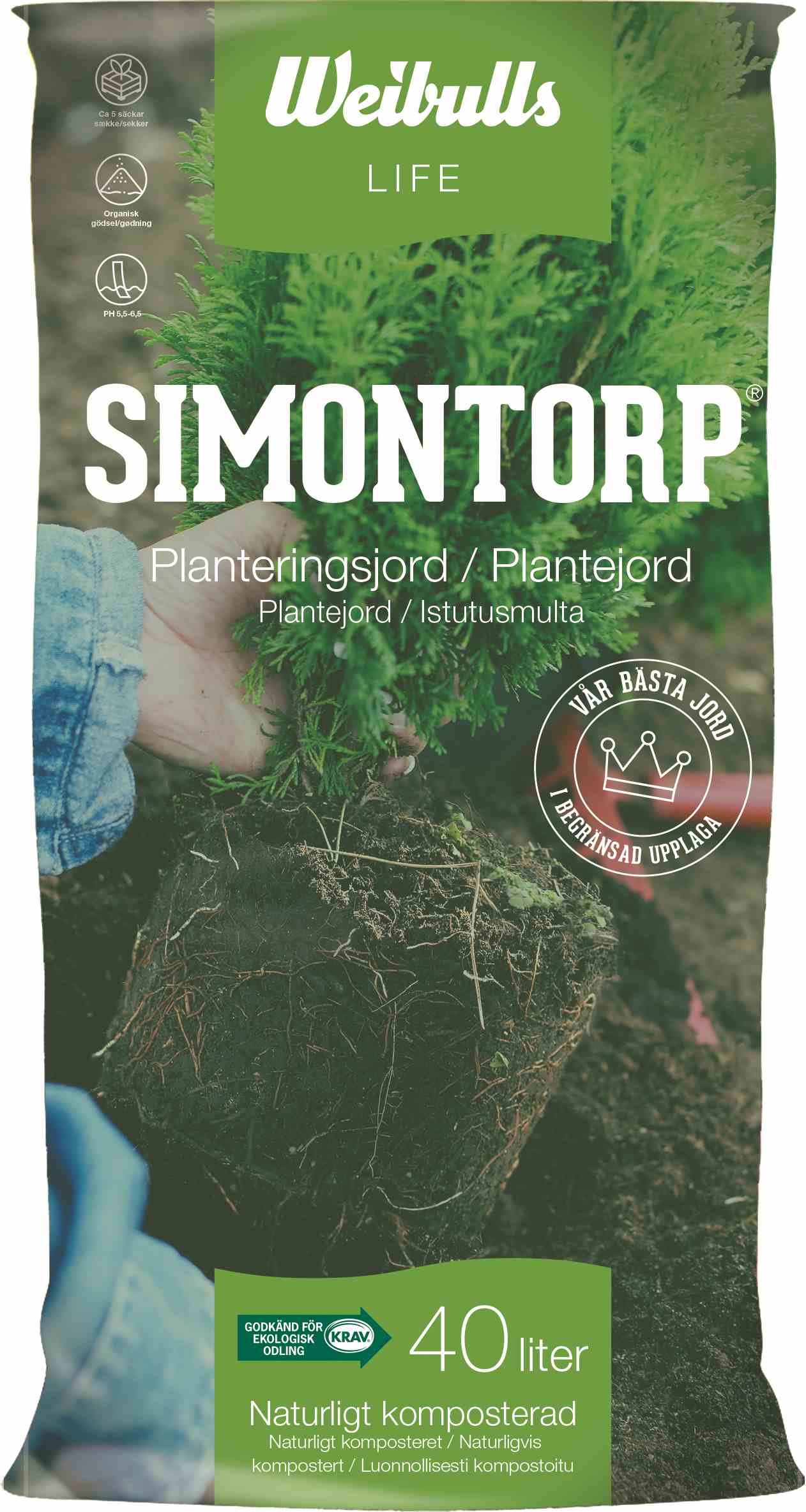 Weibulls Simontorp Planteringsjord 40l KRAV